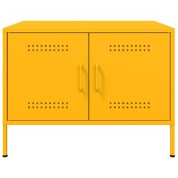 Berkfield Home Coffee Table Mustard Yellow 68x50x50.5 cm Steel - thumbnail 5