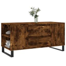 Berkfield Home Modern Coffee Table Smoked Oak 102x44.5x50 cm Engineered Wood in Brown - thumbnail 1