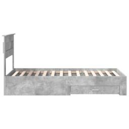 Berkfield Home Bed Frame Concrete Grey & Silver 75 x 190 cm Engineered Wood - thumbnail 8