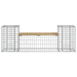 Berkfield Home Garden Bench Gabion Design 183x41x60.5 cm Impregnated Wood Pine in Brown - thumbnail 5