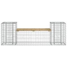 Berkfield Home Garden Bench Gabion Design 183x41x60.5 cm Impregnated Wood Pine in Brown - thumbnail 3