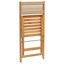 Berkfield Home Folding Garden Chairs 6 pcs Beige Solid Wood Acacia - thumbnail 7