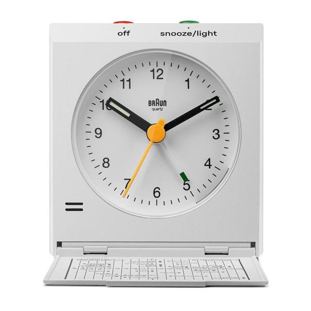 Braun Travel World Timer Analogue Clock in White - image 1