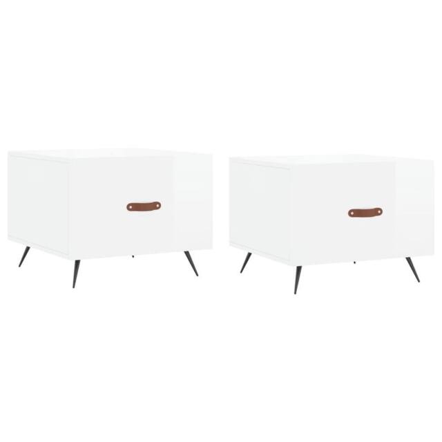 Berkfield Home Coffee Tables 2pcs High Gloss White 50x50x40 cm Engineered Wood - Size: 50 x 50 x 40 cm - image 1