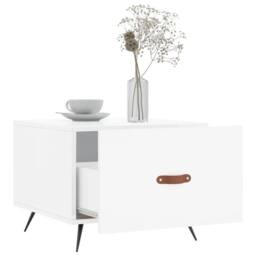 Berkfield Home Coffee Tables 2pcs High Gloss White 50x50x40 cm Engineered Wood - Size: 50 x 50 x 40 cm - thumbnail 4