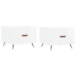 Berkfield Home Coffee Tables 2pcs High Gloss White 50x50x40 cm Engineered Wood - Size: 50 x 50 x 40 cm - thumbnail 1