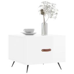 Berkfield Home Coffee Tables 2pcs High Gloss White 50x50x40 cm Engineered Wood - Size: 50 x 50 x 40 cm - thumbnail 3