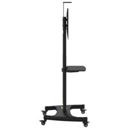 Berkfield Home TV Stand on Wheels 32-70 Inch Screen Max VESA 600x400 mm 60kg in Black - thumbnail 4