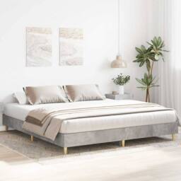 Berkfield Home Bed Frame without Mattress Concrete Grey 160x200cm Engineered Wood - Size: 160x200 cm - thumbnail 3