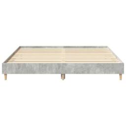 Berkfield Home Bed Frame without Mattress Concrete Grey 160x200cm Engineered Wood - Size: 160x200 cm - thumbnail 5