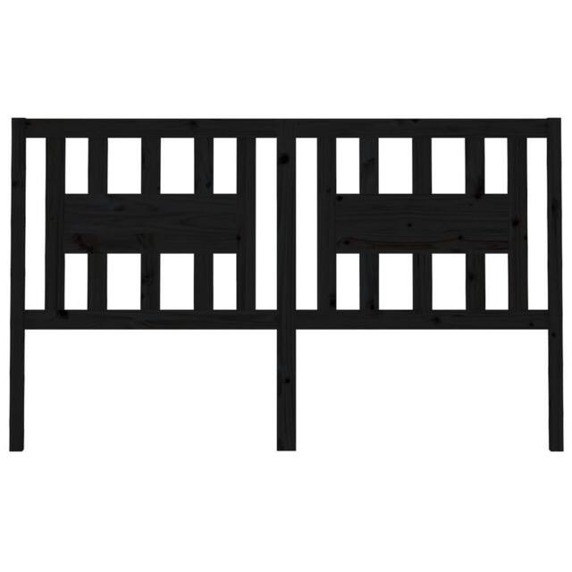 Berkfield Home Headboard Black 126x4x100 cm Solid Wood Pine - Size: 126 x 4 x 100 cm - image 1