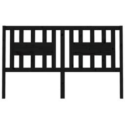 Berkfield Home Headboard Black 126x4x100 cm Solid Wood Pine - Size: 126 x 4 x 100 cm - thumbnail 1