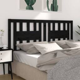 Berkfield Home Headboard Black 126x4x100 cm Solid Wood Pine - Size: 126 x 4 x 100 cm - thumbnail 2