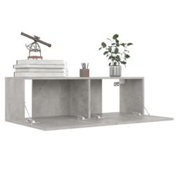 Berkfield Home 6 Piece TV Cabinet Set Concrete Grey Engineered Wood - thumbnail 4