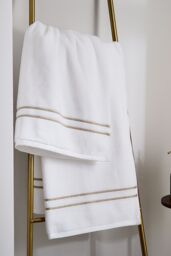 1951 'Murano Hotel' Cotton Towel in Light Brown - thumbnail 2
