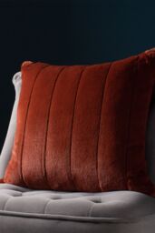 Paoletti Empress Alaskan Faux Fur Cushion in Orange - Size: 45 cm x 45 cm - thumbnail 4