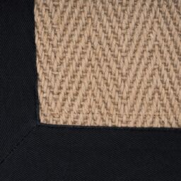 Kukoon Natural Golden Beige Jute Micro Woven Herringbone Pattern Cotton Border Area Rug in Black - Size: 160 cm x 230 cm - thumbnail 5