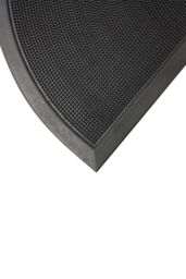 JVL Sesia Halfmoon Rubber Pin Scraper Doormat 40x70cm in Black - Size: 40 cm x 70 cm - thumbnail 4