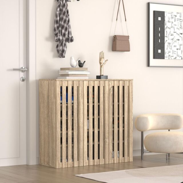 Home Source Shoe Storage Cabinet 3 Door with Adjustable Shelves Entryway Organiser in Brown - image 1