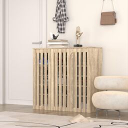 Home Source Shoe Storage Cabinet 3 Door with Adjustable Shelves Entryway Organiser in Brown - thumbnail 2
