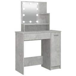Berkfield Home Dressing Table with LED Concrete Grey 86.5x35x136 cm - thumbnail 1