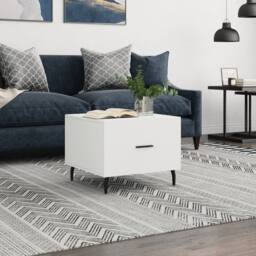 Berkfield Home Decorative Coffee Table White 50x50x40 cm Engineered Wood - Size: 50 x 50 x 40 cm - thumbnail 2