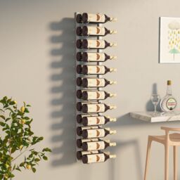 Berkfield Home Wall Mounted Wine Rack for 24 Bottles White Iron