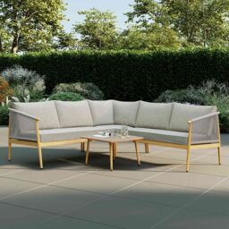 Charles Bentley Almada 4-5 Seater Corner Lounge Set in Grey - Size: 4 Person - thumbnail 1