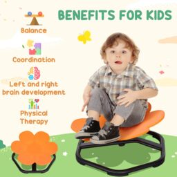 AIYAPLAY Sensory Spinning Chair for Autism Kids, for Coordination & Balance in Orange - Size: 1 Pack - thumbnail 4