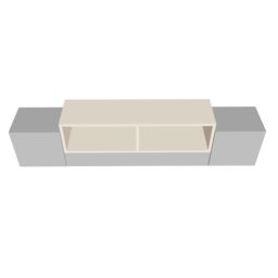 Destina Home Morica Floating TV Stand with Shelves & Cabinets in Light Oak - Size: 1 Pack - thumbnail 9