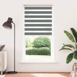 Berkfield Home Zebra Blind Dark Grey 100x200 cm Fabric Width 95.9 cm Polyester - thumbnail 2