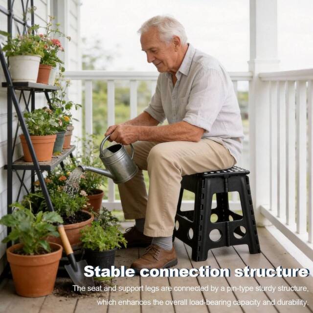 EONLION KitchenSteps Folding Step Stool Anti Slip Collapsible in Black - image 1
