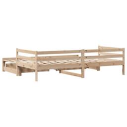 Berkfield Home Daybed with Trundle & Drawers without Mattress 90x190 cm Single in Brown - thumbnail 8