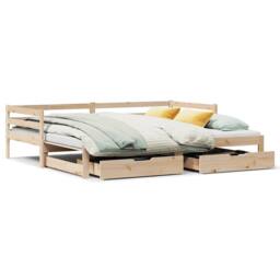 Berkfield Home Daybed with Trundle & Drawers without Mattress 90x190 cm Single in Brown - thumbnail 2