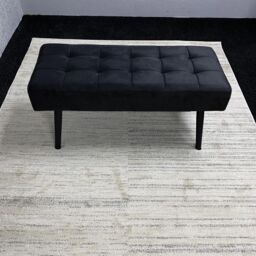 KOSY KOALA Black Velvet Padded Dining Bench with Metal Legs 90 cm Length, Dining Room Furniture - thumbnail 5