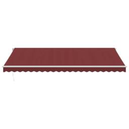 Berkfield Home Manual Retractable Awning with LED Burgundy 500x350 cm in Red - thumbnail 4