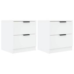 Berkfield Home Elegant Bedside Cabinets 2 pcs White Engineered Wood - thumbnail 3