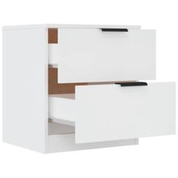 Berkfield Home Elegant Bedside Cabinets 2 pcs White Engineered Wood - thumbnail 6