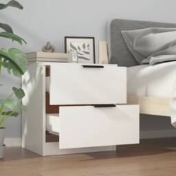 Berkfield Home Elegant Bedside Cabinets 2 pcs White Engineered Wood - thumbnail 8