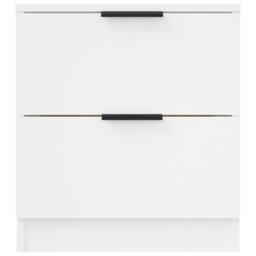 Berkfield Home Elegant Bedside Cabinets 2 pcs White Engineered Wood - thumbnail 4