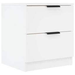 Berkfield Home Elegant Bedside Cabinets 2 pcs White Engineered Wood - thumbnail 1