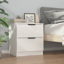 Berkfield Home Elegant Bedside Cabinets 2 pcs White Engineered Wood - thumbnail 7