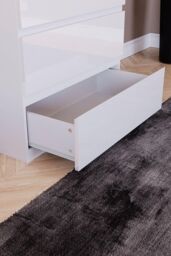 Home Discount Vida Designs Glinton 'HIGH GLOSS 4 Drawer Chest of Drawers' Storage Bedroom Furniture in White - thumbnail 5