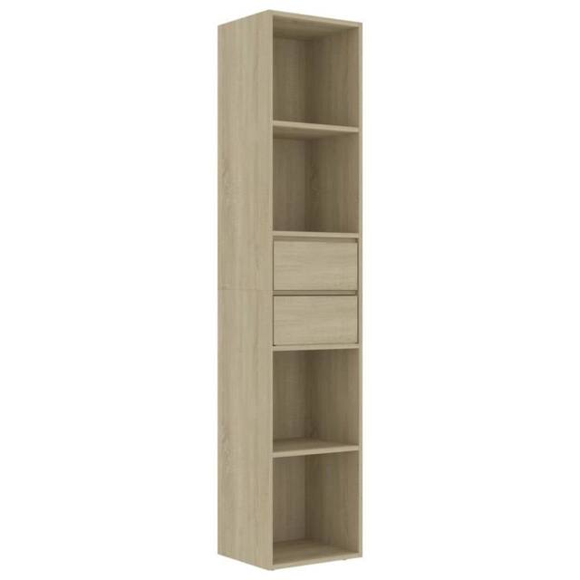 Berkfield Home Book Cabinet Sonoma Oak 36x30x171 cm Engineered Wood in Light Brown - Size: 36 x 30 x 171 cm - image 1