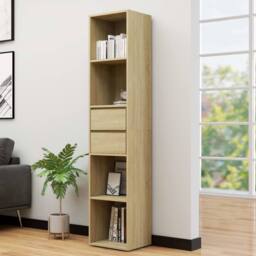 Berkfield Home Book Cabinet Sonoma Oak 36x30x171 cm Engineered Wood in Light Brown - Size: 36 x 30 x 171 cm - thumbnail 2