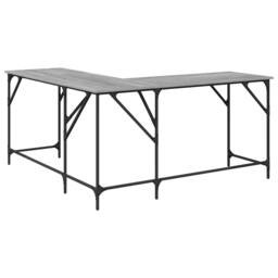 Berkfield Home Desk Grey Sonoma 149x149x75 cm Engineered Wood - Size: 149 x 149 x 75 cm - thumbnail 7