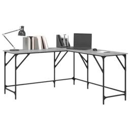 Berkfield Home Desk Grey Sonoma 149x149x75 cm Engineered Wood - Size: 149 x 149 x 75 cm - thumbnail 4