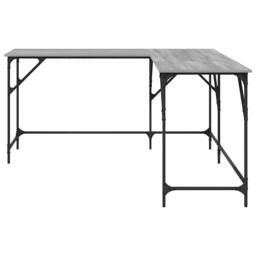 Berkfield Home Desk Grey Sonoma 149x149x75 cm Engineered Wood - Size: 149 x 149 x 75 cm - thumbnail 5