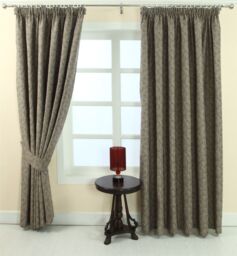 Homescapes Vintage Floral Jacquard Curtain Tie Back Pair in Grey - thumbnail 3