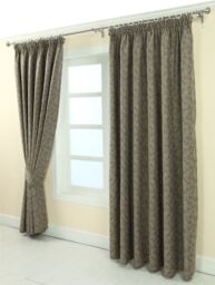 Homescapes Vintage Floral Jacquard Curtain Tie Back Pair in Grey - thumbnail 4